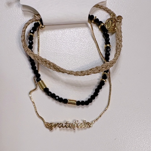 Pura Vida Black and Gold Bracelet Trio - Picture 2 of 3